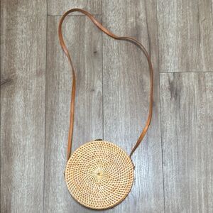 Tan Woven Crossbody Bag